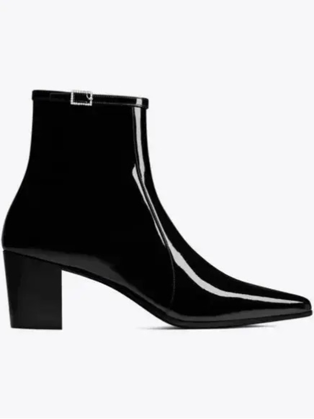 YSL Patent Leather Arsun Zipped Boots in Black 41.5
